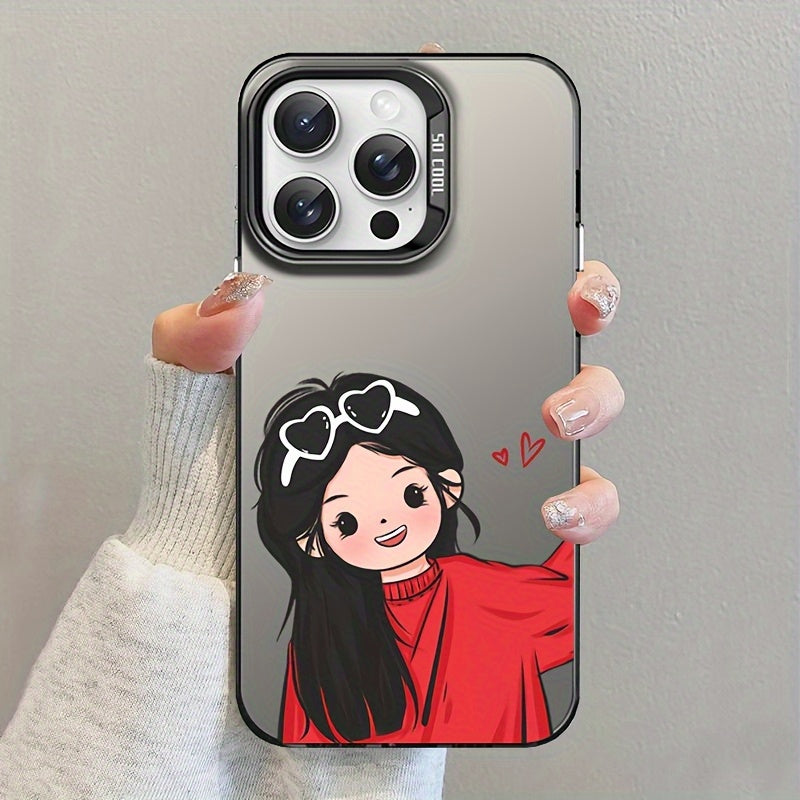 Set of 2: Cartoon Couple Phone Cases in Red, Compatible with All Iphone Models (Perfect Gift for Girlfriend, Boyfriend, Birthday, Or Valentine'S Day)