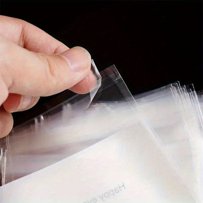 100pcs Mini Thank You Printed Self-Adhesive Gift Bags, Small to Medium OPP Self-Sealing Packaging Bags for Jewelry and Gift Storage, PP Material, Gift Packaging|Sleek Design|Clear Window Displa