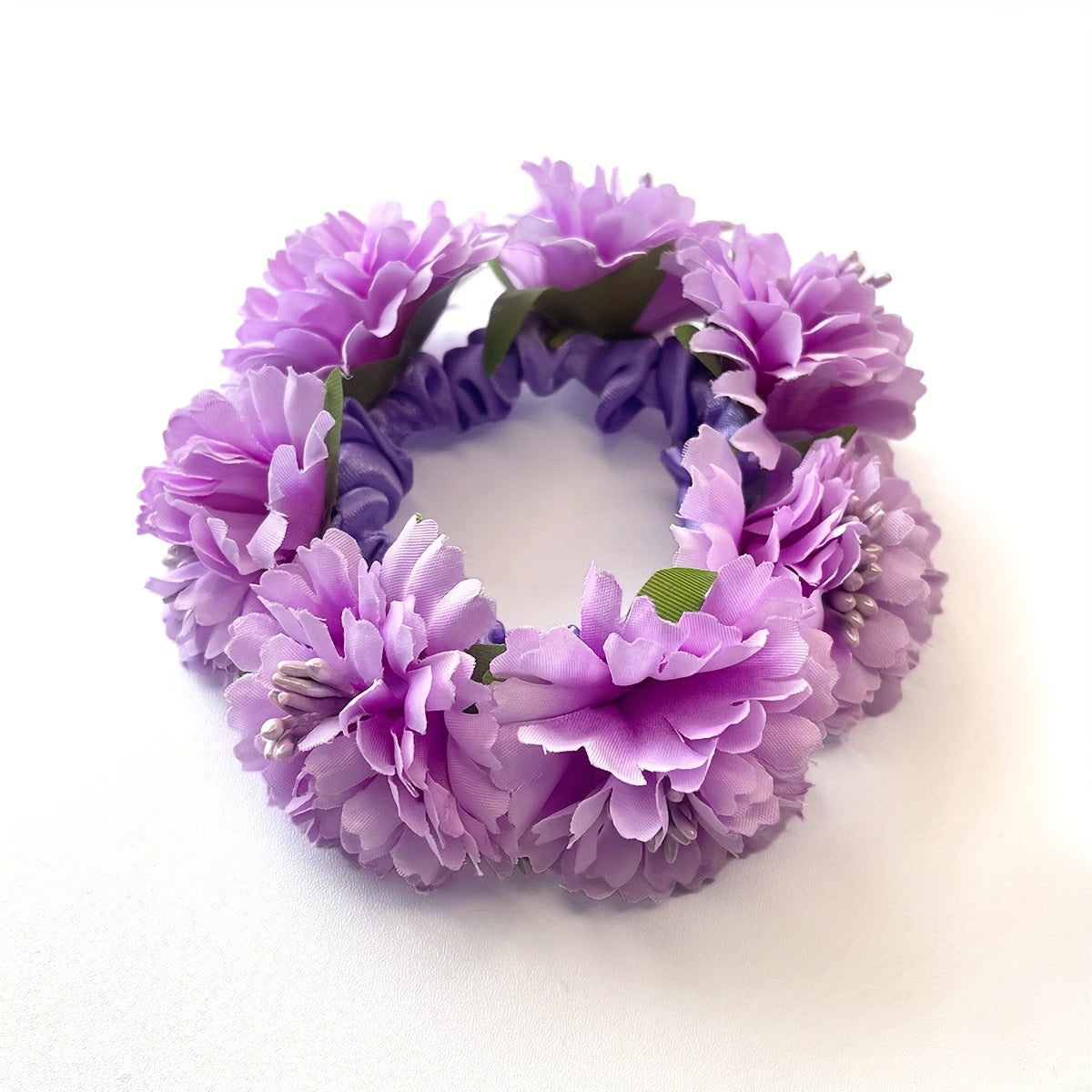 Spring-Summer New Solid Color Faux Fabric Flower Hair Tie Suitable for Beach Hawaii Vacation Everyday Hairstyle Headband Party Holiday Gift