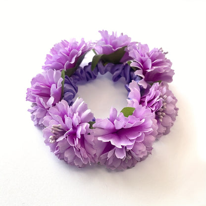 Spring-Summer New Solid Color Faux Fabric Flower Hair Tie Suitable for Beach Hawaii Vacation Everyday Hairstyle Headband Party Holiday Gift