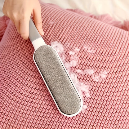 A Double-Sided Manual Dust Brush, a Reusable Pet Hair Remover Suitable for Clothes, Bedding, Sofas, Furniture, Carpets, And an Anti-Static Tool with a Plastic Handle, Requires No Electricity, Designed for Shedding And Groomin