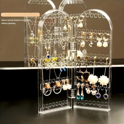 Cosmetic Storage Box - Transparent Jewelry Box and Earring Holder Jewelry Storage Box Personal Jewelry Rack