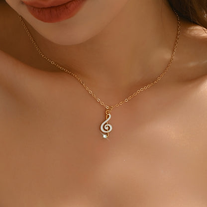 1pc Elegant Minimalist Golden-Plated White Enamel Daisy Pendant Necklace with Delicate Chain - Everyday & Music Festival Jewelry for Women, Year-Round Versatile Accessory, Necklace Pendant, Festival Fashion, Chic Appearance,