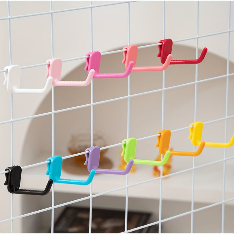 20pcs Polished Plastic Hooks for Wire Mesh Panels - Easy Install, Hanging Solutions for Home, Supermarket & Market Displays, Retail Stores, Warehouses and Home Use, Utility Hooks