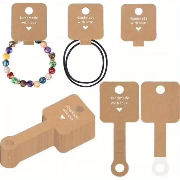100pcs Self-Adhesive Jewelry Display Cards with Sturdy Clips - Perfect for Bracelets, Necklaces, Hair Ties, Keychains & More - Ideal Small Business Packaging Supplies