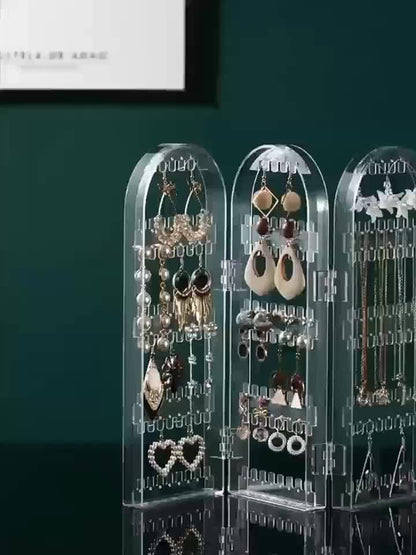 Cosmetic Storage Box - Transparent Jewelry Box and Earring Holder Jewelry Storage Box Personal Jewelry Rack