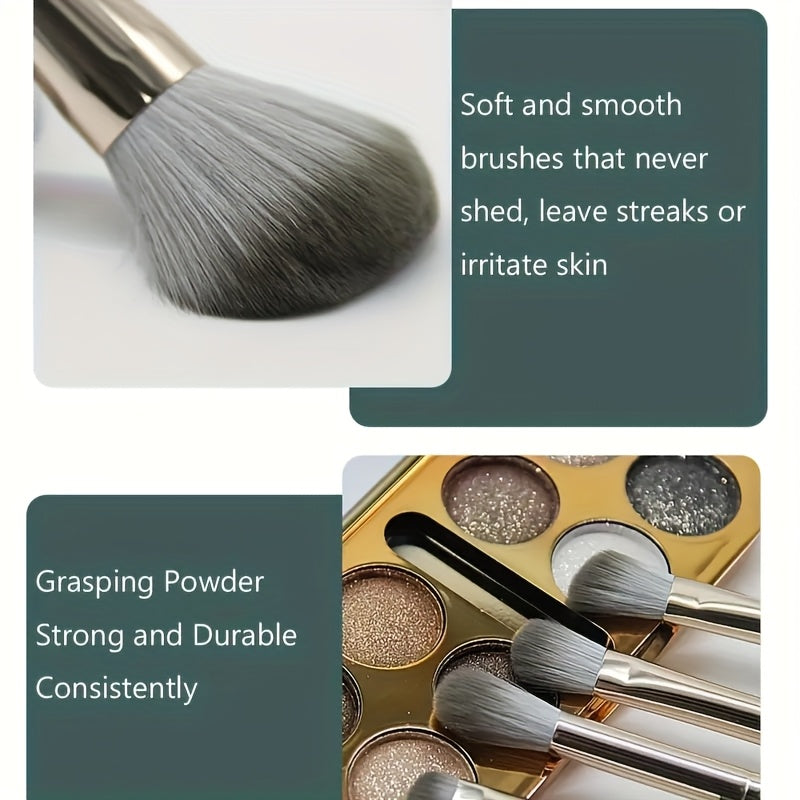 14 green cloud makeup brush set soft bristle loose plastered concealer brush full set of student affordable high quality portable brushes, Makeup Brushes Set, Makeup Brushes Set with Case, Makeup Brushes Set Professional, Mak