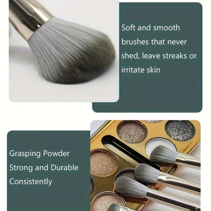 14 green cloud makeup brush set soft bristle loose plastered concealer brush full set of student affordable high quality portable brushes, Makeup Brushes Set, Makeup Brushes Set with Case, Makeup Brushes Set Professional, Mak