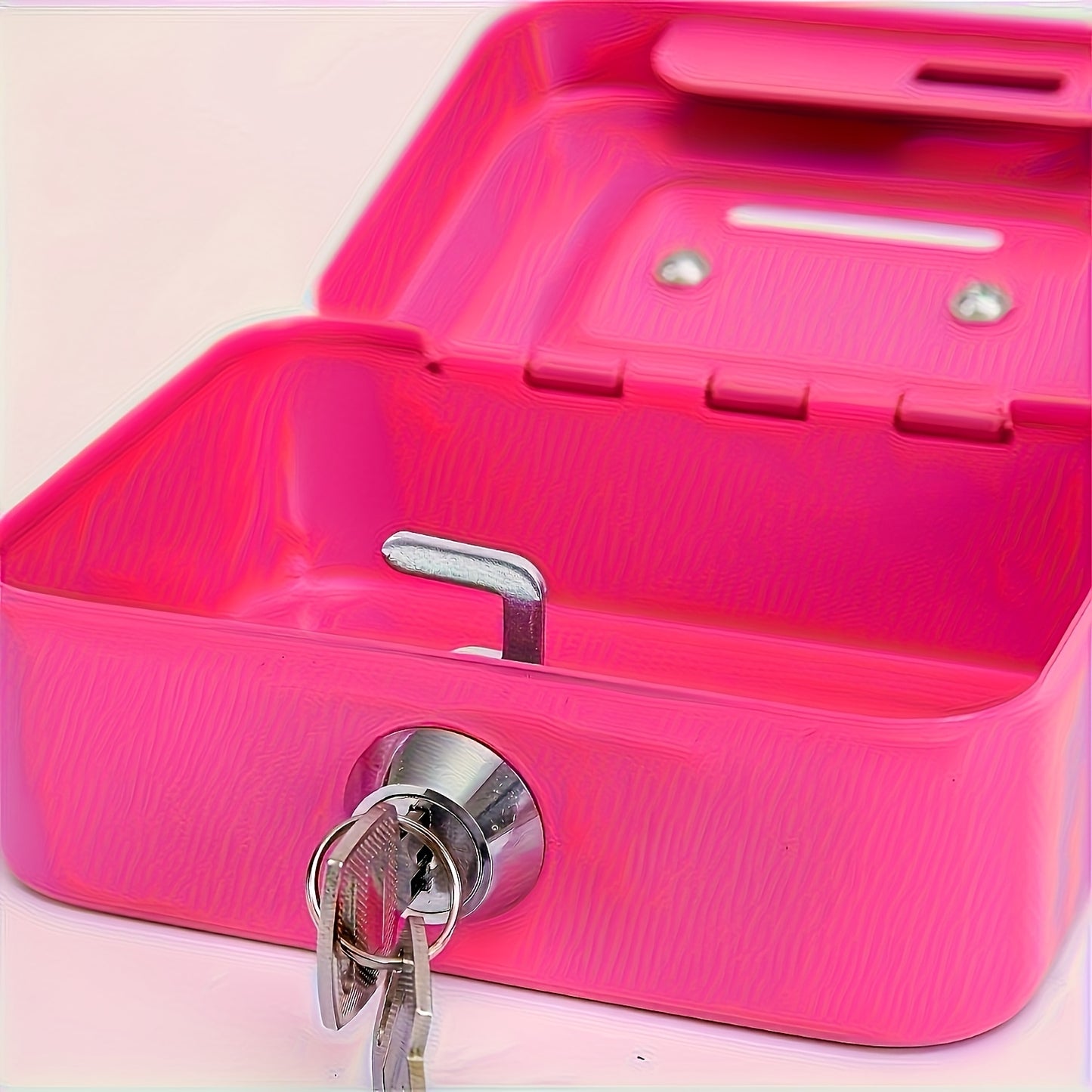 [Two Colors Optional]1pc Metal Key Lock Storage Box, Money Box, Adult Safe, Coin Safe, Adult Safe, Safe, Cash Register 4.5 * 3.8 * 2.3 Inches / 11.5 * 9.9 * 5.8 Cm