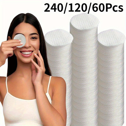 60/120/240pcs oval cleaning pad, suitable for face use, high-quality cosmetic water pad, velvet-free round pad, suitable for all light brown types, disposable facial cleansing and cleansing face pads