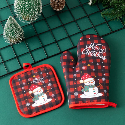 Festive Christmas Oven Mitts - 2 Pieces Set: Perfect for Baking and Cooking - Hand Wash Only - 17cm x 6.69in
