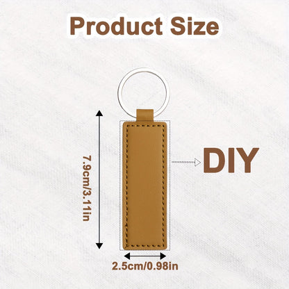 30pcs Faux Leather Key Fob Kit, 4.09*0.98in Rectangular Faux Leather Keychain Blanks with Keychain Rings, Laser Engraving Keychain -DIY School/Corporate Logos Gifts Stamping DIY Handicrafts for Faux Leather Working, Faux Leat