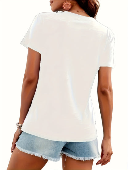 Women'S Casual Crew Neck Short Sleeve T-Shirt - "I'm Ok!" Cat Design, Soft & Comfortable Fabric, Perfect for Spring & Summer Outfits, Casual Wear | Playful Graphic Tee | Comfortable Fit