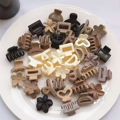 20pcs Women's Mixed Color Small Hair Claw, Simple and Cute Style for All Hairstyles with Various Designs, Perfect Daily Casual Wear Outings. Hawaiian Accessories & Beach Essentials, Hair Accessories, Outing Essentials, Simple