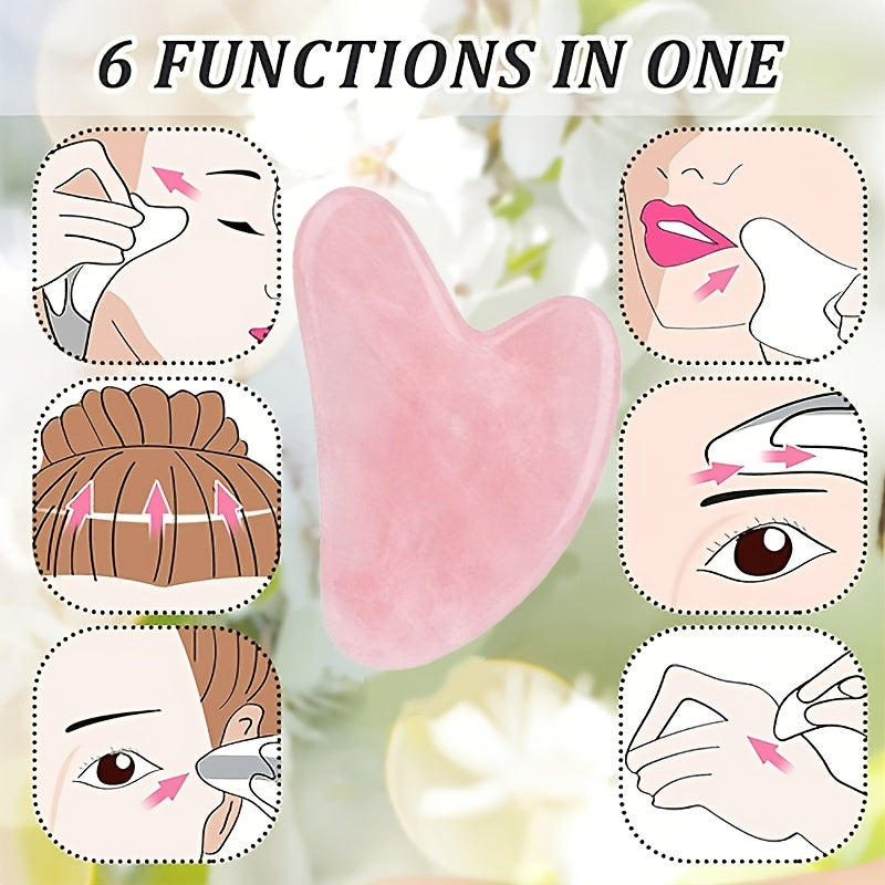 4-Season Facial Roller Set with Heart-Shaped Massager and Body Scraper, Dual-Ended Manual Beauty Tool, Plastic, No Battery Needed, Ideal for Puffy Eyes and Dark Circles, Beauty Massage Tool|Ergonomic Design|Durable Plastic Ro