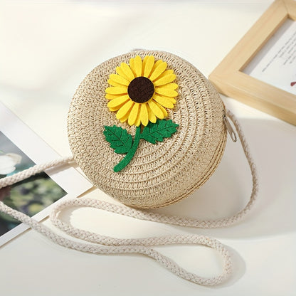 Chic Summer Straw Crossbody Bag for Youngsters - Durable, Zip Closure, Perfect for Beach & Everyday Use