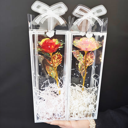 The finished product is packed with a gift box, and the simulated Golden foil artificial rose is suitable for Father's Day, Mother's Day, Graduation, May Day, Octa Boster, and creative gifts for relatives, friends, girlfriend