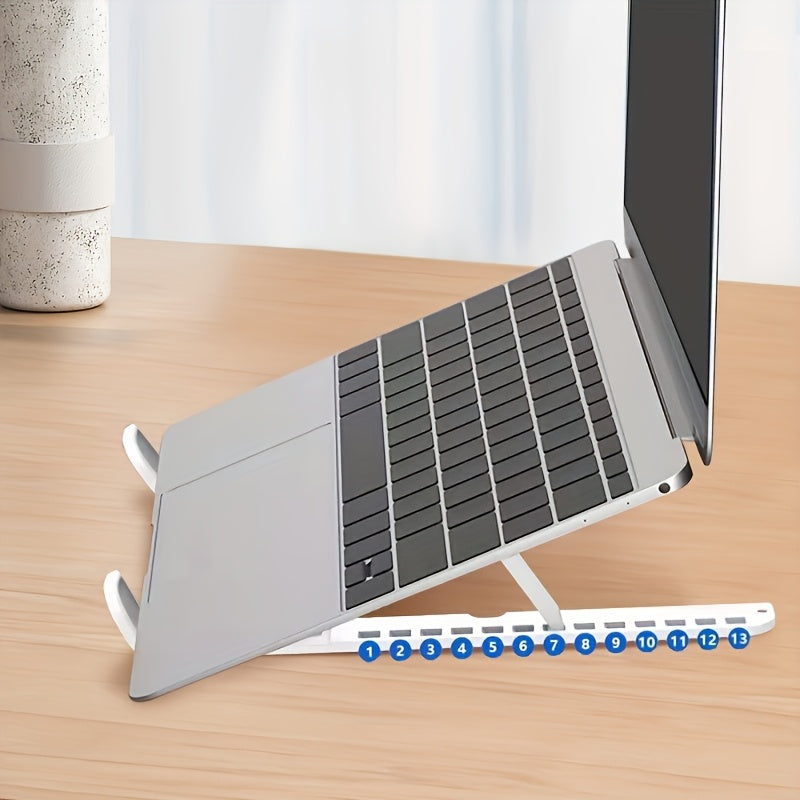 2-in-1 adjustable laptop stand with cooling function, portable ABS tripod base, stable and ergonomically designed, suitable for home office and remote work, laptop support stand, essential item for remote work, modern technol