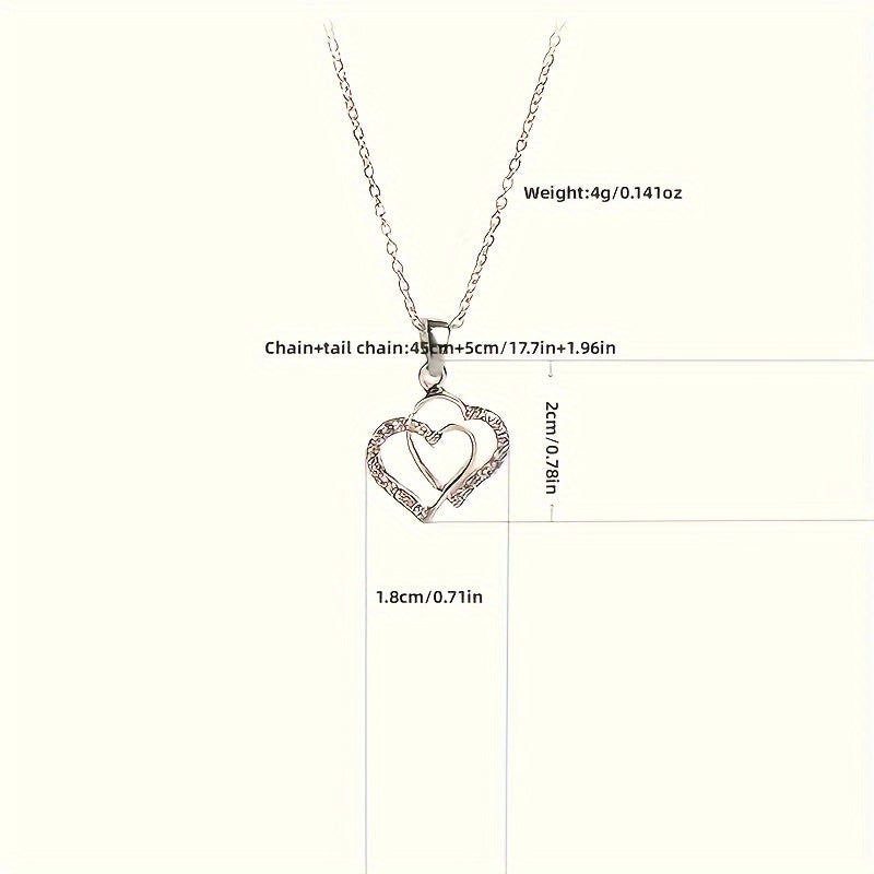 New Simple And Fashionable Irregular Double Heart Necklace Heart Necklace Heart Necklace Valentine's Day Gift