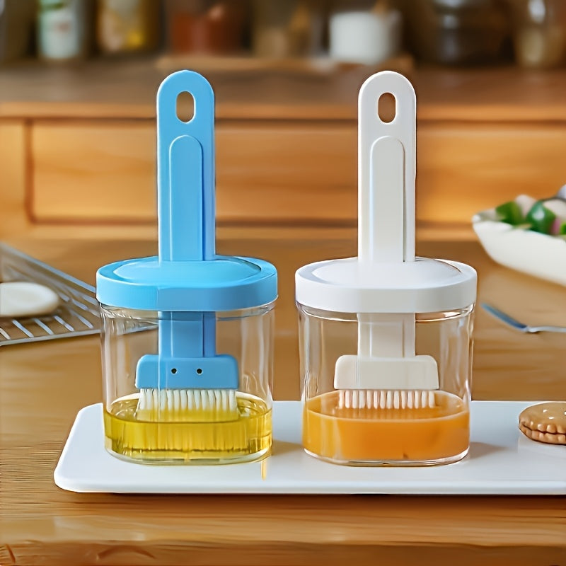 Oil Brush with Oil Tank, Baking Brush with Oil Pot, Household Oil Brush for Baking and Cooking, Creative Oil Brush with Oil Box, Oil Brush for Kitchen BBQ Camping Outdoor Picnic, Kitchen Accessories, BBQ Accessories