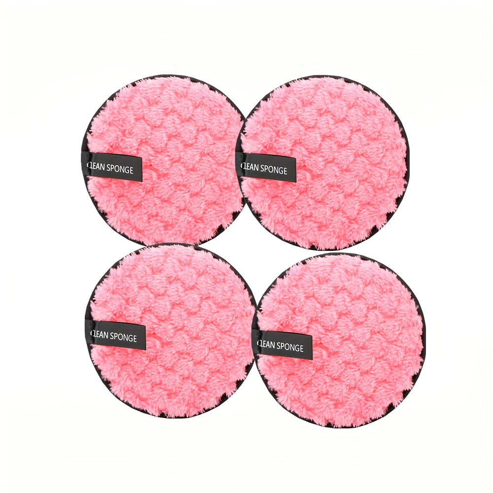 4-Pack Soft Microfiber Face Pads, Reusable Dual-Sided Extraction Pads for Gentle Facial Cleansing and Makeup Application, Daily Face Washing Facial Cleanser