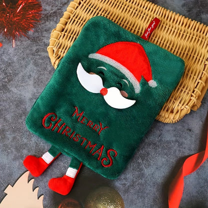 Christmas Hand Towels - Thick Quick-Dry Coral Fleece Kitchen & Bath Towels with Hanging Loop, Festive Santa/Reindeer/Merry Christmas Designs - Holiday Decor for Kitchen, Bathroom, Table Settings - Absorbent Cleaning Cloths, C