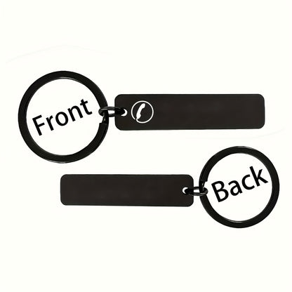 Custom Engraved Keychain - Personalized with Text/Phone/Message, Laser-Engraved Durable Metal Key Ring, Funky Style for Men's Fashion Accessories & Anti-Loss Gifts, Personalized Gifts | Classic And Enduring Design | Lasting E