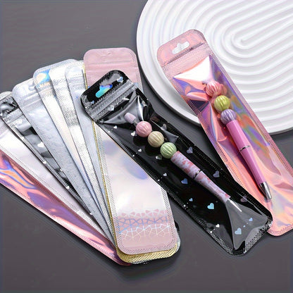 50pcs Transparent Plastic Ziplock Bags, Jewelry Display Packaging Bags for Jewelry Packaging, Pen Display Thickened Long Ziplock Bags