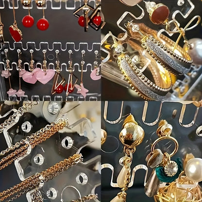 Cosmetic Storage Box - Transparent Jewelry Box and Earring Holder Jewelry Storage Box Personal Jewelry Rack