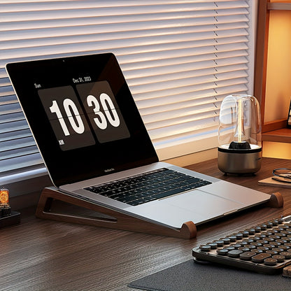 Ergonomic Bamboo Laptop Stand with Wooden Shelf - Portable Reading & Study Desk for Books, Tablets, and Laptops, Retro Style Office Accessory, Laptop Stand for Desk, Durable Construction