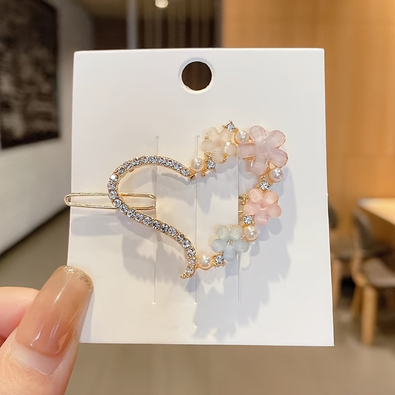 4pcs Fresh Petal Hair Clips, Flower Hairpins, Trendy Korean Style Side Clips, Hair Accessories for s, Barrette Clips