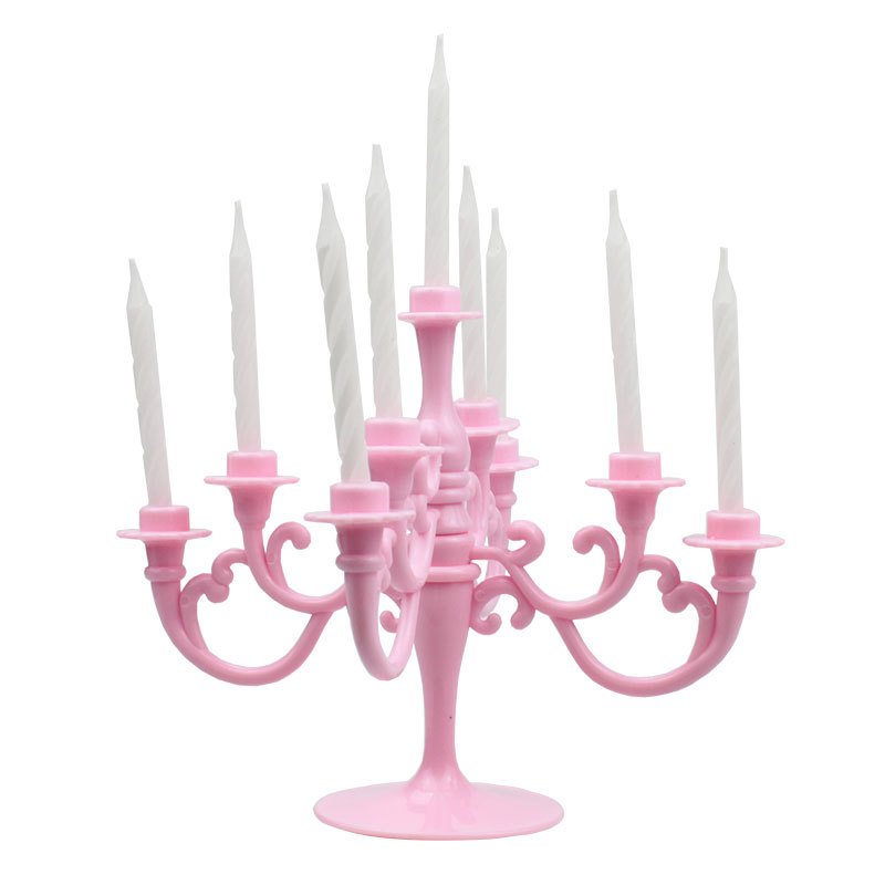 Elegant Candelabra Cake Topper Set with Candles - Perfect for Weddings, Birthdays & Holiday Celebrations - Versatile Table Centerpiece & Home Decor