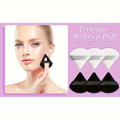 11/25pcs Reusable Triangular Makeup Sponges & Beauty Blenders - Soft Plush, Fragrance-Free, 3 Colors (Black/White/Pink) for Foundation, Powder, Blush - Gentle on Normal Light Beige, Face & Body Use, Makeup Sponges for Blendin