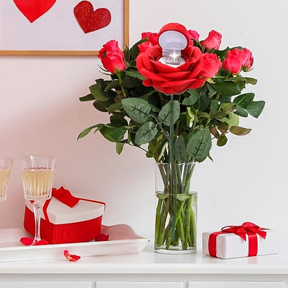 Velvet Rose Ring Box with Green Leaf Accents - Perfect for Valentine'S Day, Mother'S Day, Qixi Festival, and Special Occasions like Weddings, Engagements, and Proposals, Valentine'S Day Gift | Romantic Gift | Velvet Rose Ring