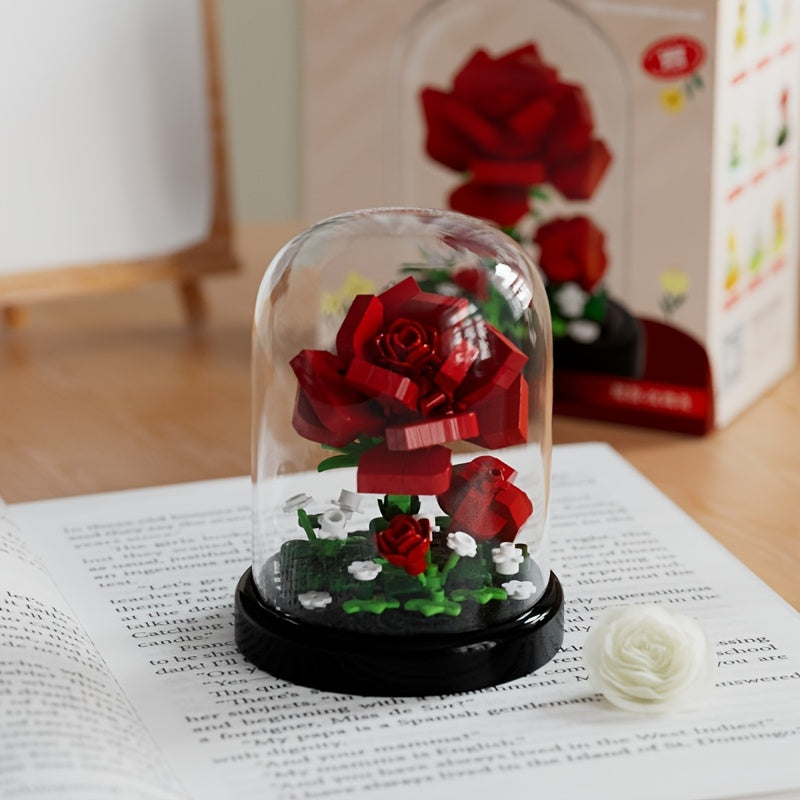 Small Particle Building Block Flower Assembly DIY Toy Home Desktop Decoration Model Holiday Gift for Mother's Day and Valentine's Day