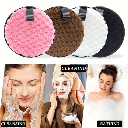 4-Pack Soft Microfiber Face Pads, Reusable Dual-Sided Extraction Pads for Gentle Facial Cleansing and Makeup Application, Daily Face Washing Facial Cleanser