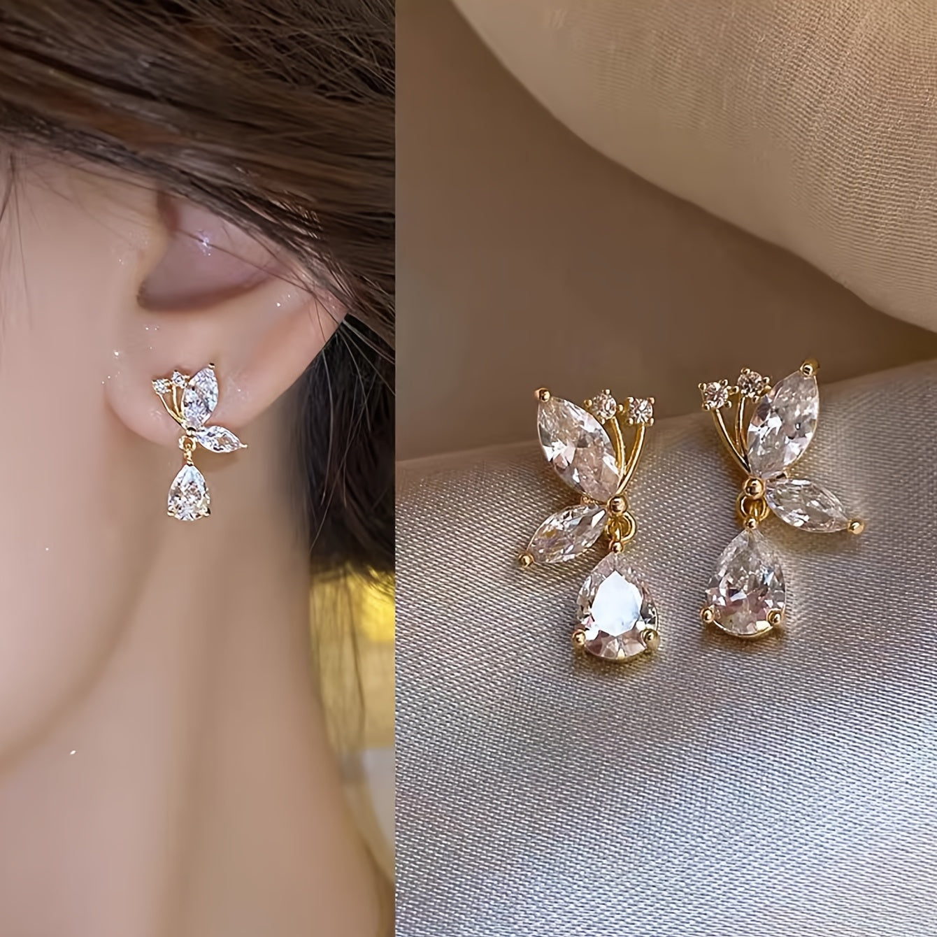 Sparkling Butterfly Design Inlaid Rhinestone