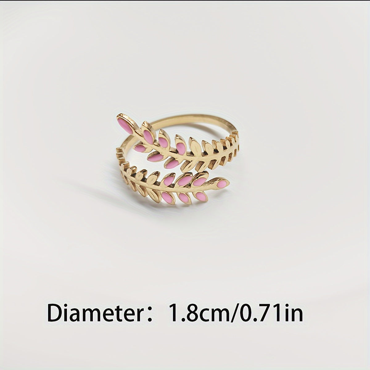 luxury leaf-shaped open ring