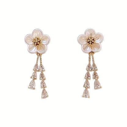 French-Inspired Floral Drop Earrings