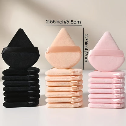 11/25pcs Reusable Triangular Makeup Sponges & Beauty Blenders - Soft Plush, Fragrance-Free, 3 Colors (Black/White/Pink) for Foundation, Powder, Blush - Gentle on Normal Light Beige, Face & Body Use, Makeup Sponges for Blendin