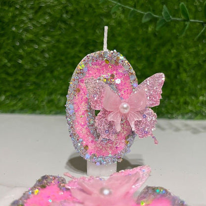 New Cute Pink Butterfly Digital Candles, Birthday Cake Candles, Festival Party Scene Decorations, Candles, Pastel Birthday Candles, Cake Candles Colourful, Birthday Candles for Cake, Candles for Birthday Cake, Flashing Cake C