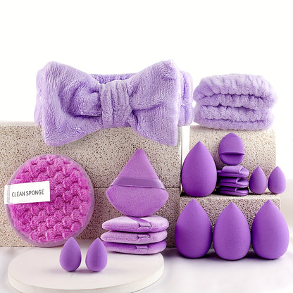 46pcs/45pcs/40pcs/20pcs/35pcs27pcs Makeup Brush Set Facial and Eye Shadow Brushes Super Soft Concealer, Blush, Contouring, Mixing, Eyeshadow, Makeup Sponge Set Powder Puff Suitable for All Skin Types, Face Washing Hair Tie Co