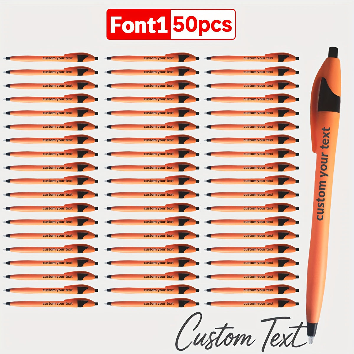 30pcs/50pcs/12pcs 50/30/12pcs Ballpoint Pens, Customizable with Inspirational Quotes, Names, And Logos. Colorful, Smooth Writing Ballpoint Pens with Black Ink for Christmas And Back-To-School Gifts.
