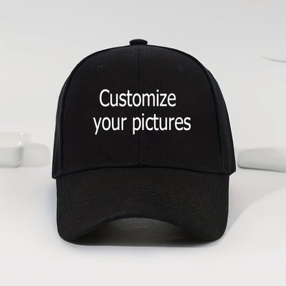Custom Women's Baseball Cap - Premium 100% Polyester Adjustable Snapback Hat with Personalized Logo/Photo Print, Lightweight Breathable Design for Casual and Outdoor Activities Black/White, Custom Event Gear