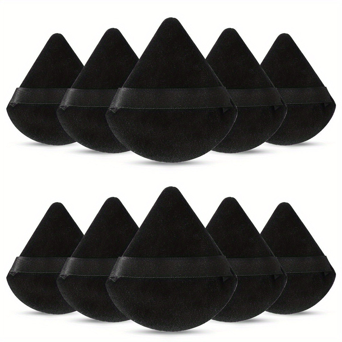 11/25pcs Reusable Triangular Makeup Sponges & Beauty Blenders - Soft Plush, Fragrance-Free, 3 Colors (Black/White/Pink) for Foundation, Powder, Blush - Gentle on Normal Light Beige, Face & Body Use, Makeup Sponges for Blendin