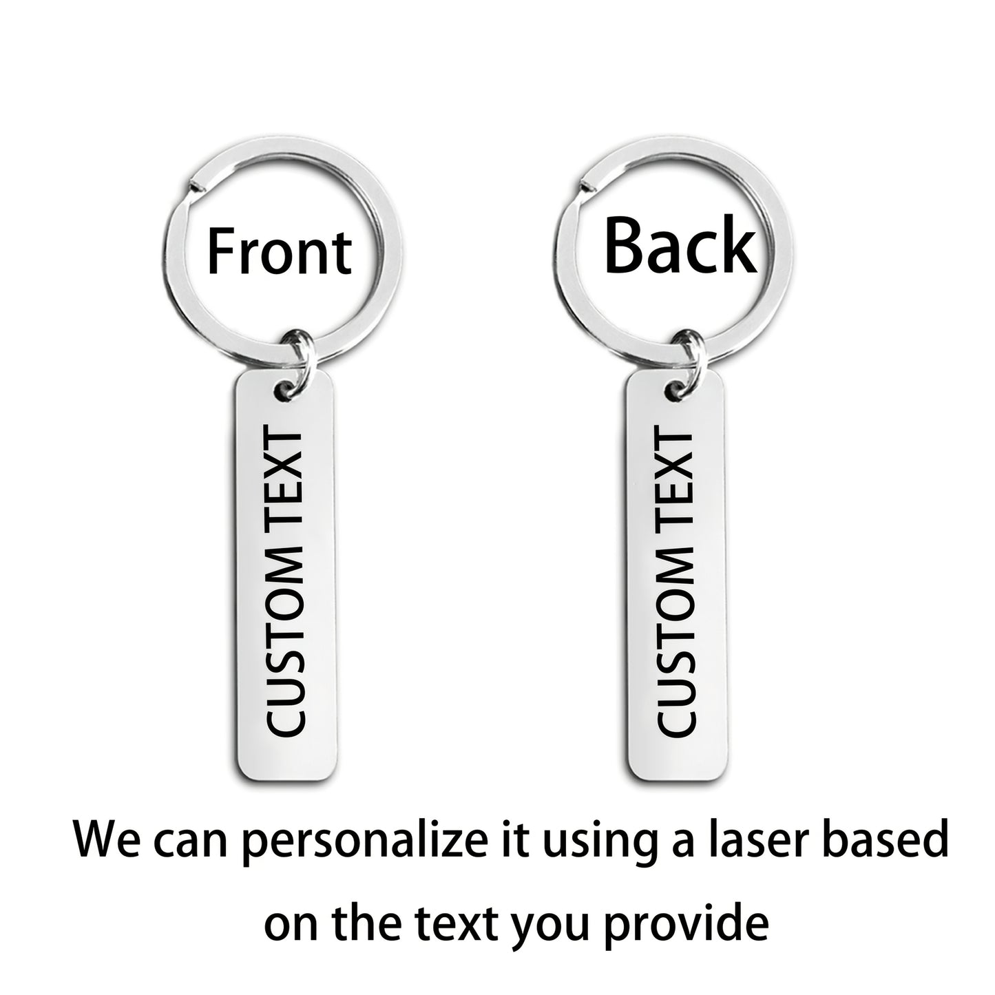 Custom Engraved Keychain - Personalized with Text/Phone/Message, Laser-Engraved Durable Metal Key Ring, Funky Style for Men's Fashion Accessories & Anti-Loss Gifts, Personalized Gifts | Classic And Enduring Design | Lasting E