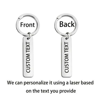 Custom Engraved Keychain - Personalized with Text/Phone/Message, Laser-Engraved Durable Metal Key Ring, Funky Style for Men's Fashion Accessories & Anti-Loss Gifts, Personalized Gifts | Classic And Enduring Design | Lasting E