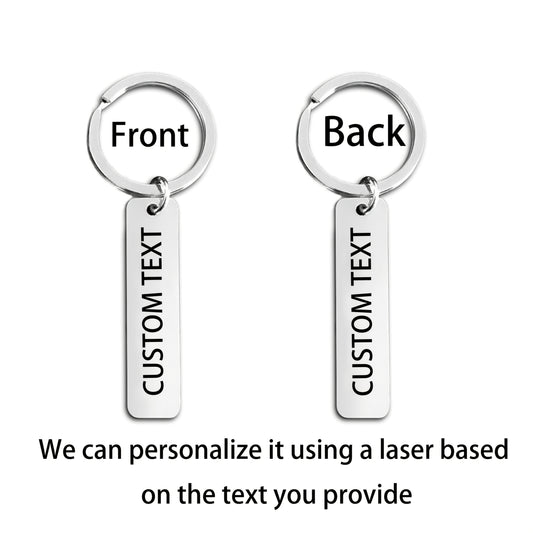 Custom Engraved Keychain - Personalized with Text/Phone/Message, Laser-Engraved Durable Metal Key Ring, Funky Style for Men's Fashion Accessories & Anti-Loss Gifts, Personalized Gifts | Classic And Enduring Design | Lasting E