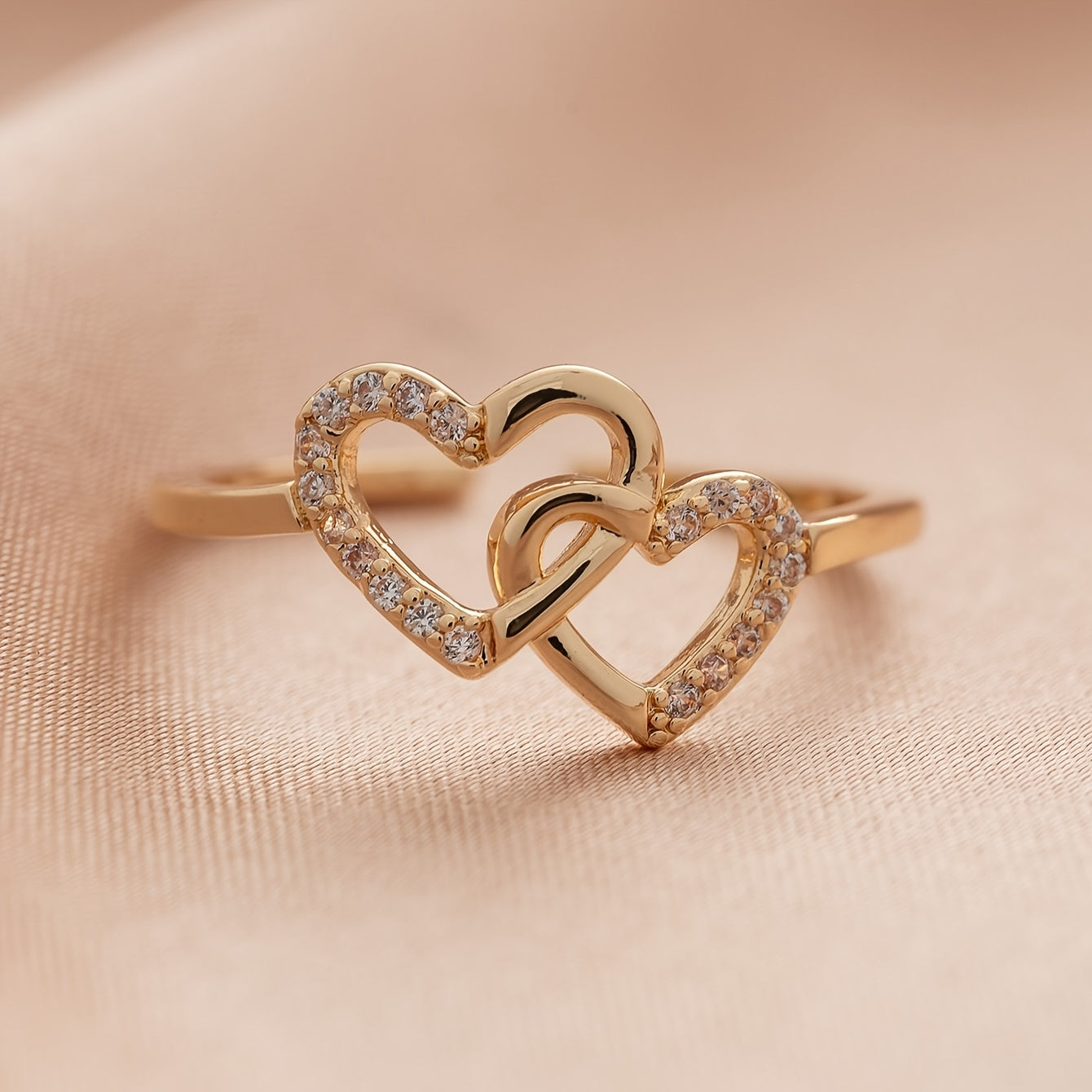 Adjustable Heart Link Ring