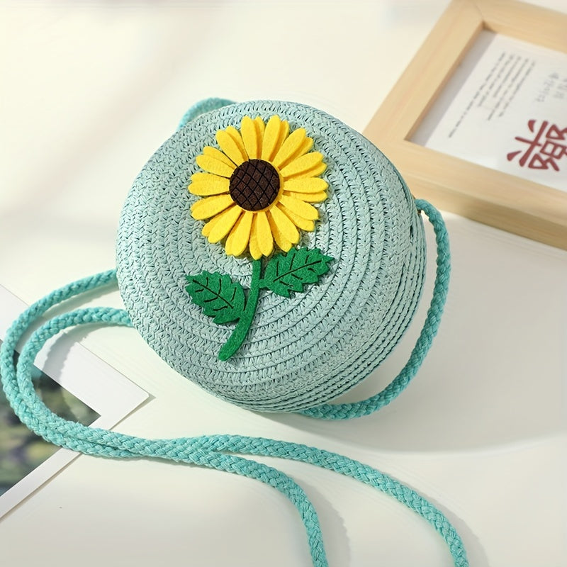 Chic Summer Straw Crossbody Bag for Youngsters - Durable, Zip Closure, Perfect for Beach & Everyday Use